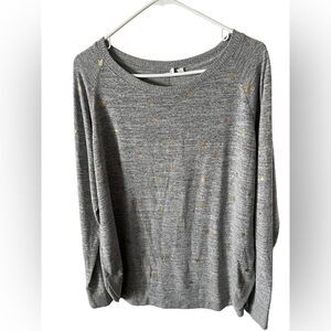 Gap Scoop Neck Heather Grey Long Sleeve Jersey Top